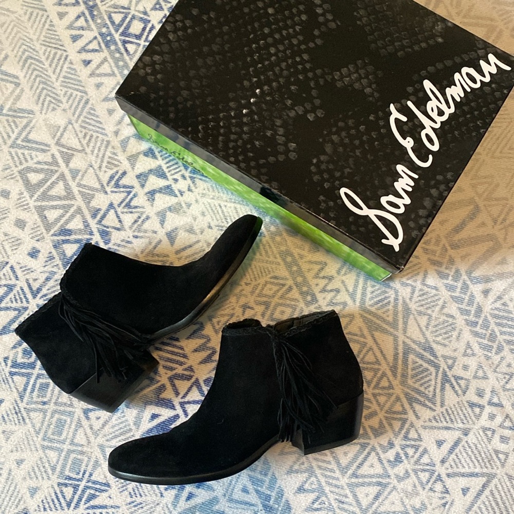 Sam Edelman Paige Black Suede Booties - Picture 7 of 7